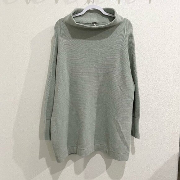 Free People Ottoman Slouchy Sweater Oversized Ribbed Boho Neutral Lounge Chic - Picture 2 of 8